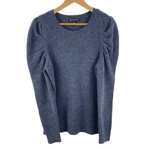 Inc International Concepts Womens Sweater Blue Large Acrylic Blend Puff Sleeve
